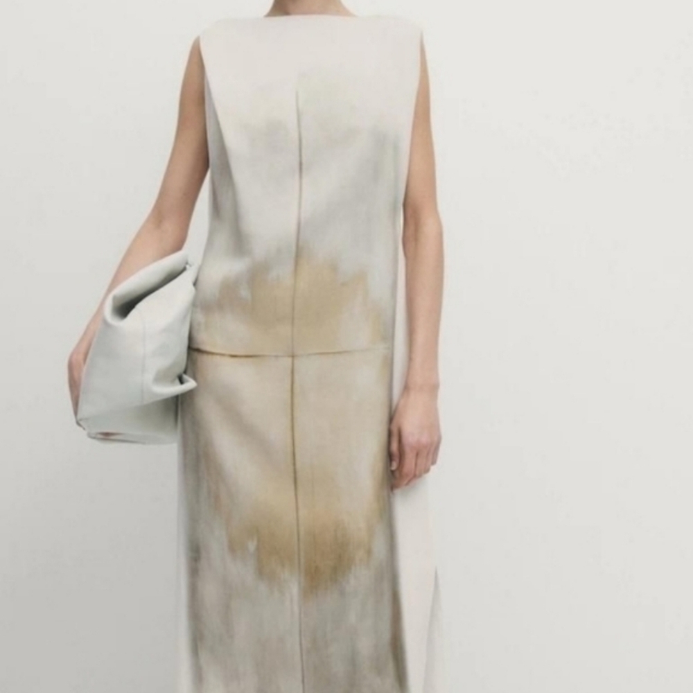 New Massimo Dutti Linen Blend Midi Dress - Picture 15 of 16